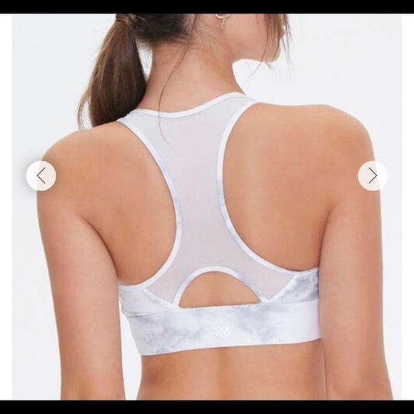 Forever 21 Tie dye Sports Bra Grey/White Size M - Picture 2 of 5